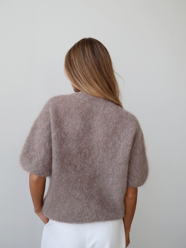 Sweter 80% moher premium YARA taupe 12