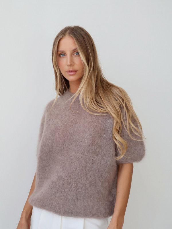 Sweter 80% moher premium YARA taupe 14