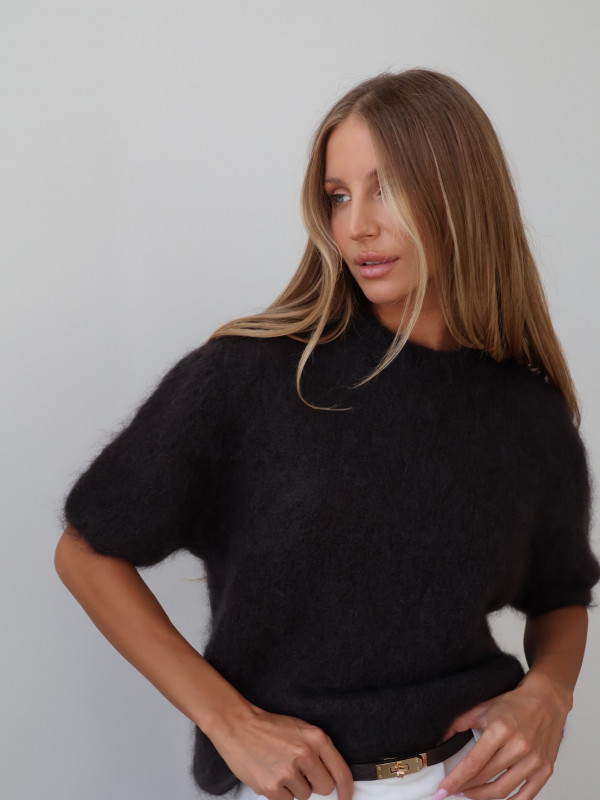 Sweter 80% moher premium YARA czekolada 5