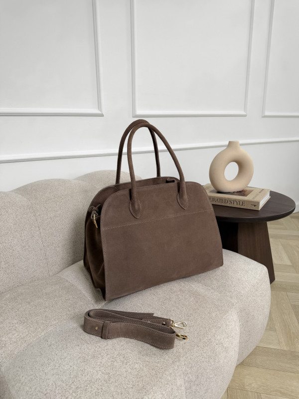 Torebka 100% skóra zamszowa ROV taupe 7