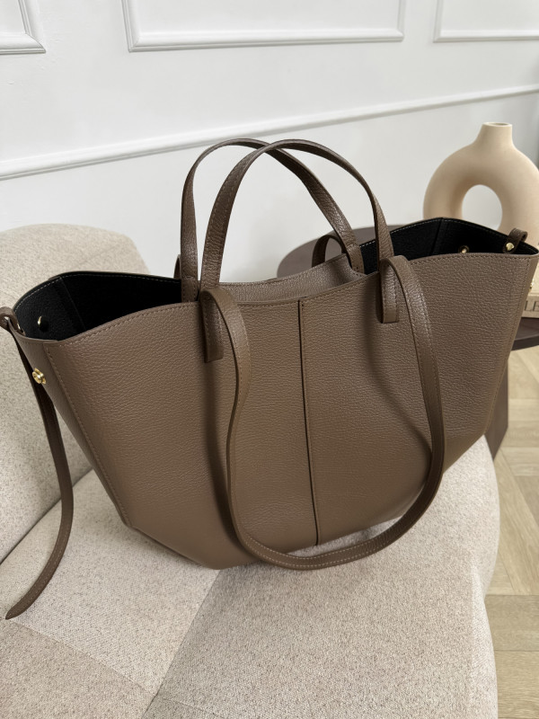 Torebka 100% skóra naturalna taupe SOLENE MAXI 3