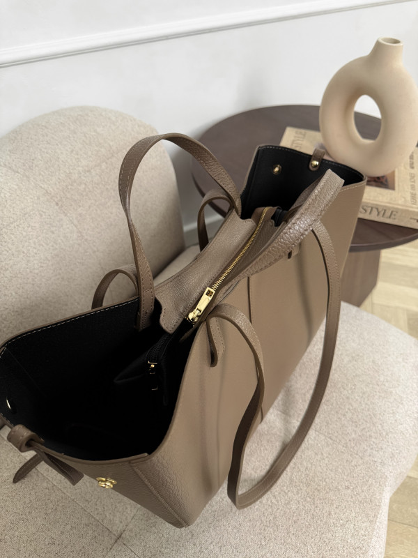 Torebka 100% skóra naturalna taupe SOLENE MAXI 4