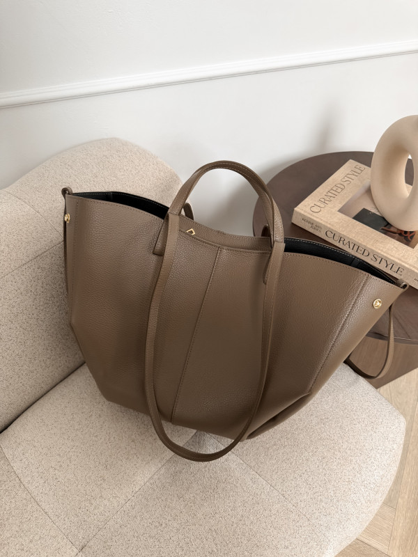 Torebka 100% skóra naturalna taupe SOLENE MAXI 11