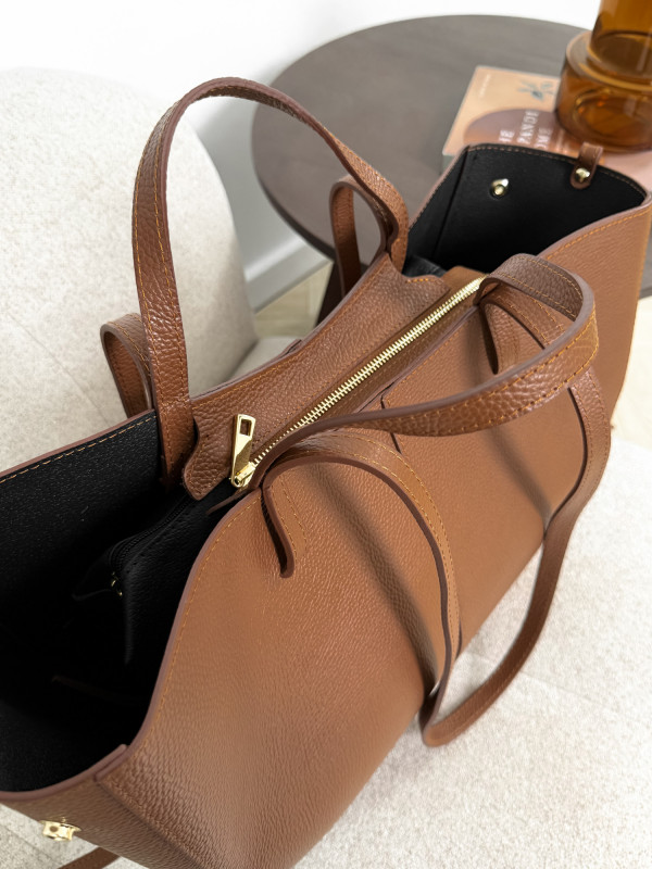 Torebka 100% skóra naturalna camel SOLENE MAXI 5