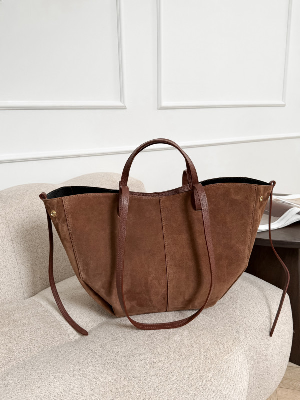 Torebka 100% skóra zamszowa kasztan SOLENE MAXI 5