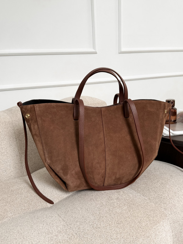 Torebka 100% skóra zamszowa kasztan SOLENE MAXI 7