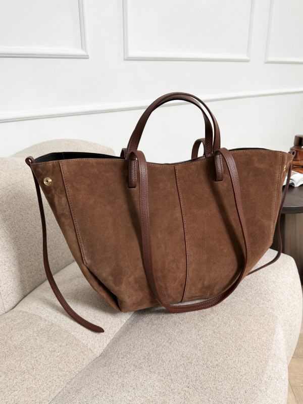 Torebka 100% skóra zamszowa kasztan SOLENE MAXI 8