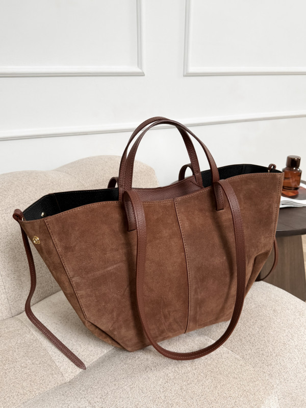 Torebka 100% skóra zamszowa kasztan SOLENE MAXI 11