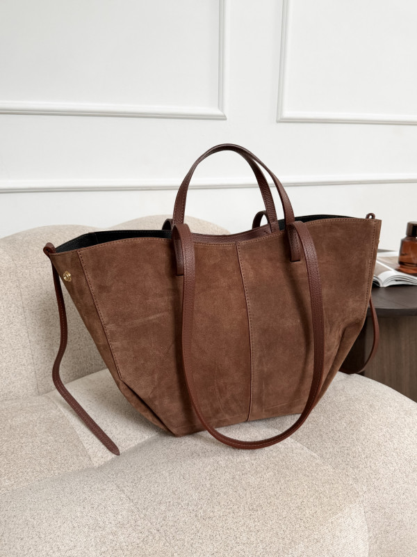 Torebka 100% skóra zamszowa kasztan SOLENE MAXI 12