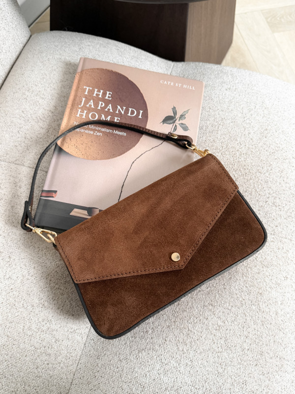 Torebka 100% skóra zamszowa ELIVON MINI cynamon 1