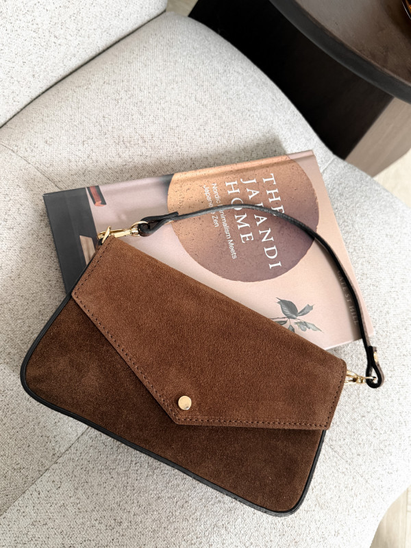 Torebka 100% skóra zamszowa ELIVON MINI cynamon 2