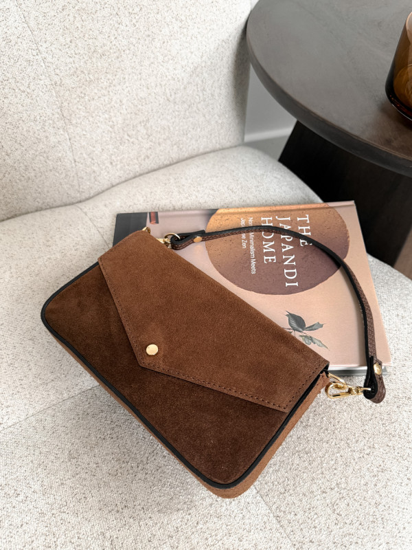 Torebka 100% skóra zamszowa ELIVON MINI cynamon 3