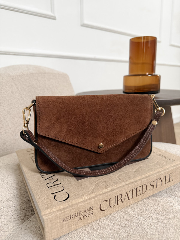 Torebka 100% skóra zamszowa ELIVON MINI cynamon 4