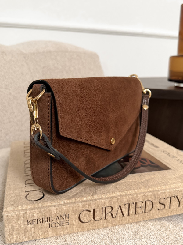 Torebka 100% skóra zamszowa ELIVON MINI cynamon 5