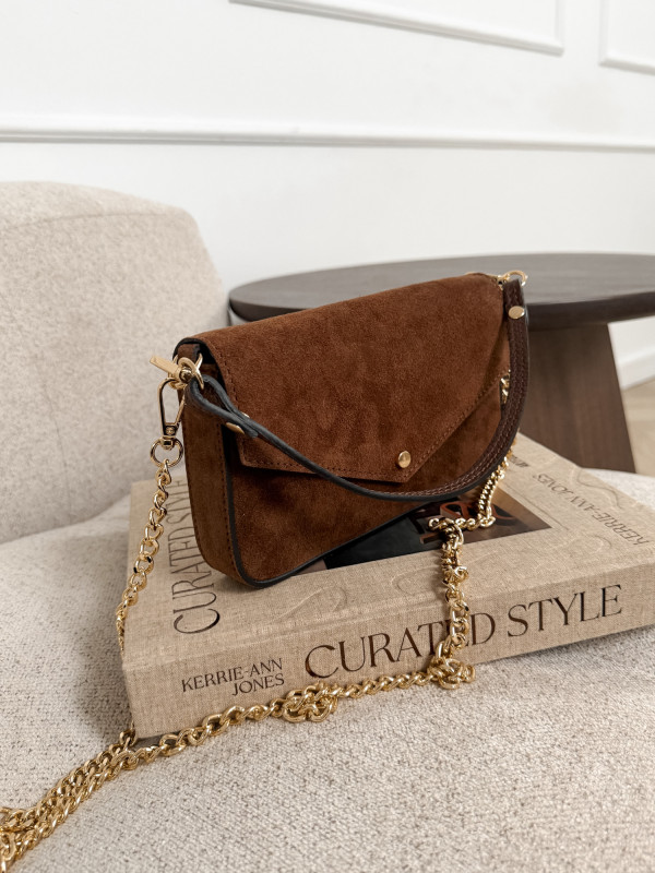 Torebka 100% skóra zamszowa ELIVON MINI cynamon 6