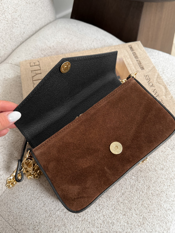 Torebka 100% skóra zamszowa ELIVON MINI cynamon 7