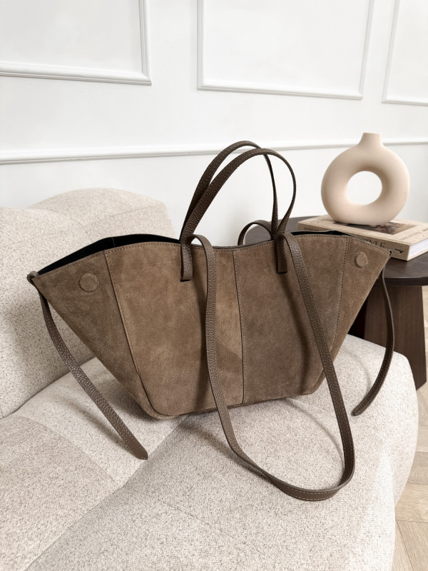 Torebka 100% skóra zamszowa ELENE mocha