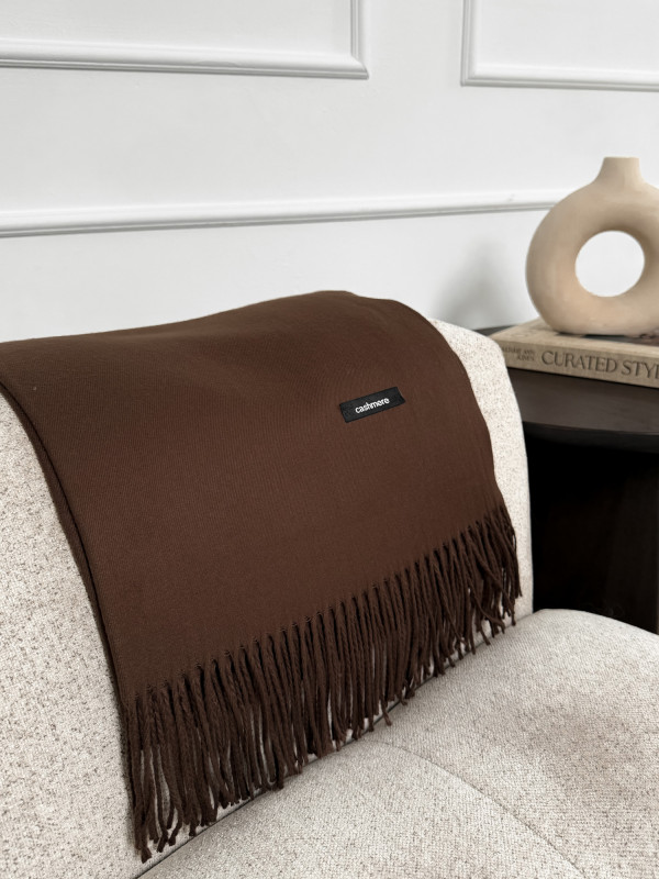 Szal z kaszmirem i wełną czekolada MISTLE 1