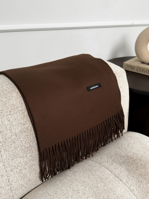 Szal z kaszmirem i wełną czekolada MISTLE 3