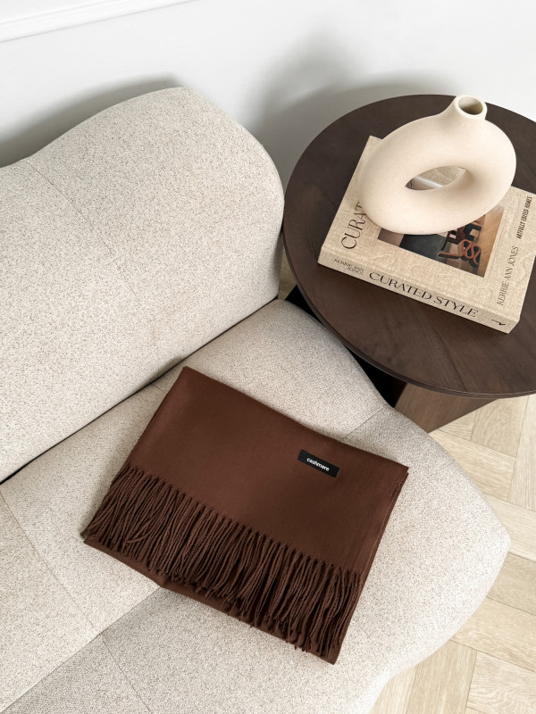 Szal z kaszmirem i wełną czekolada MISTLE 5