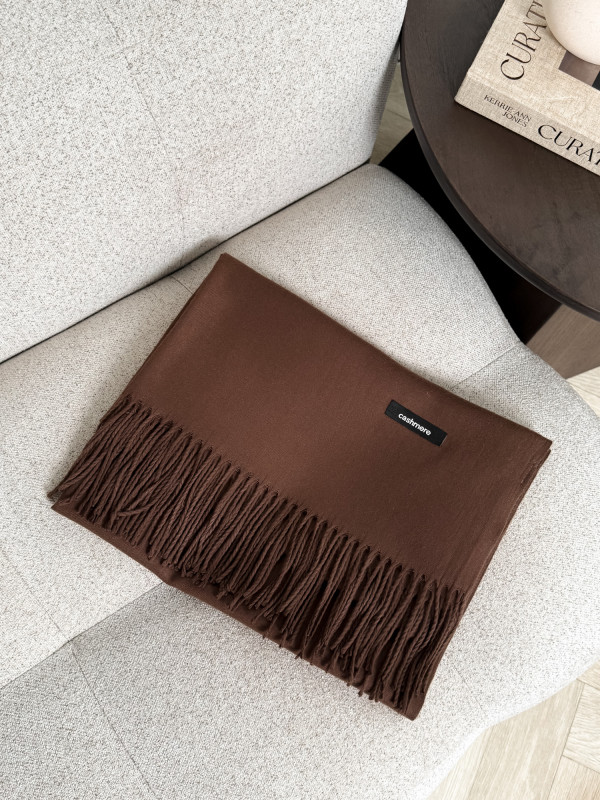 Szal z kaszmirem i wełną czekolada MISTLE 6