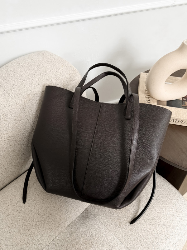 Torebka 100% skóra naturalna gorzka czekolada SOLENE MAXI 1