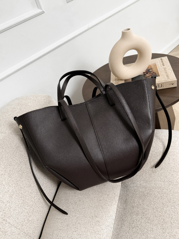 Torebka 100% skóra naturalna gorzka czekolada SOLENE MAXI 4