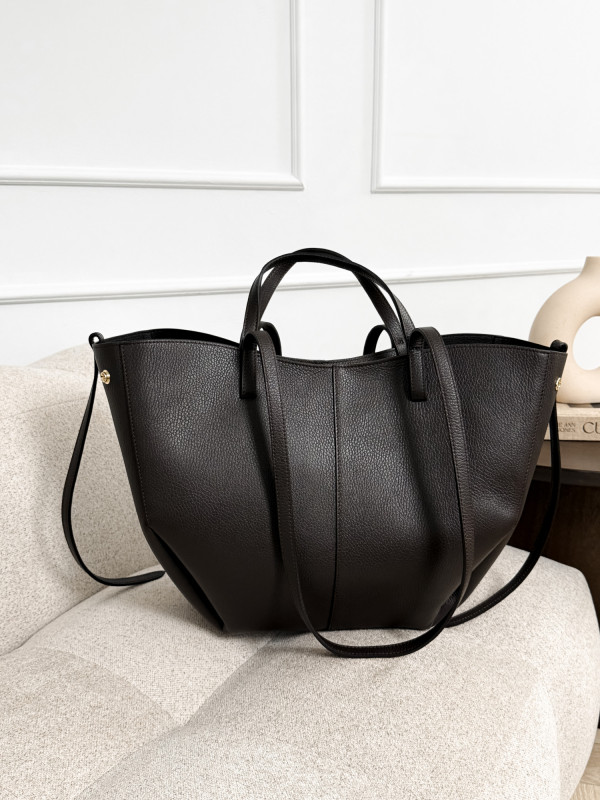 Torebka 100% skóra naturalna gorzka czekolada SOLENE MAXI 5