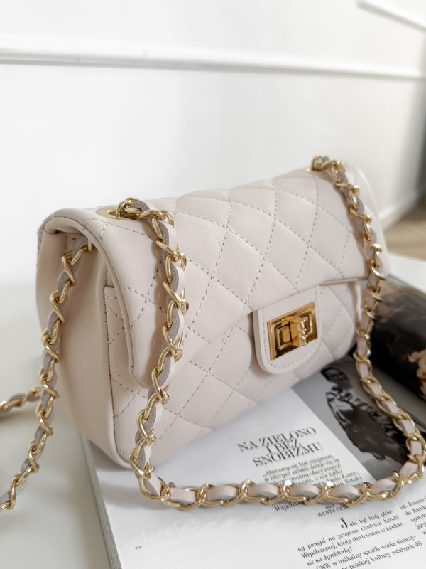 Torebka 100% skóra naturalna VANITY MINI krem 11