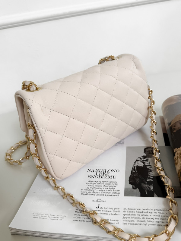 Torebka 100% skóra naturalna VANITY MINI krem 12