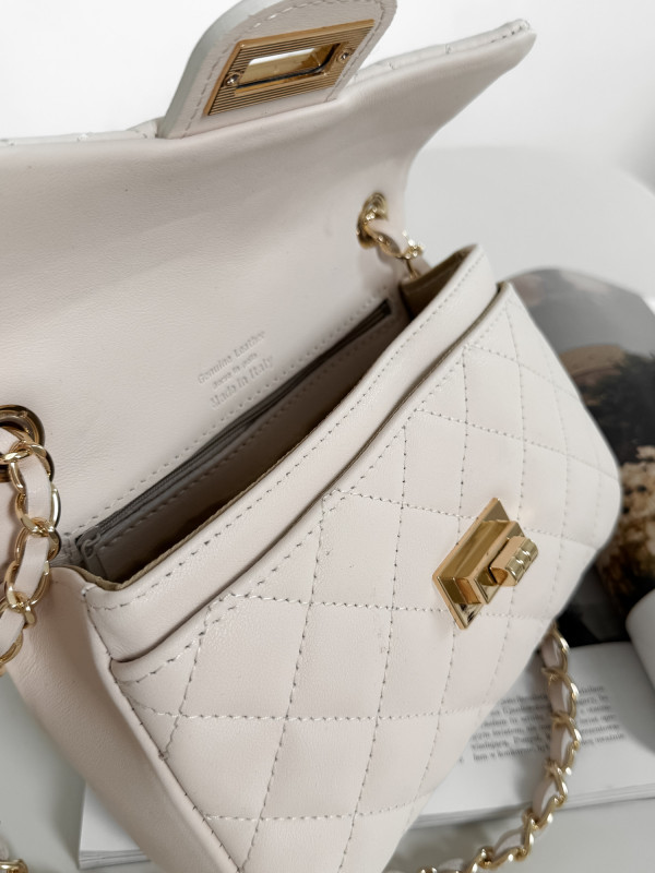 Torebka 100% skóra naturalna VANITY MINI krem 13