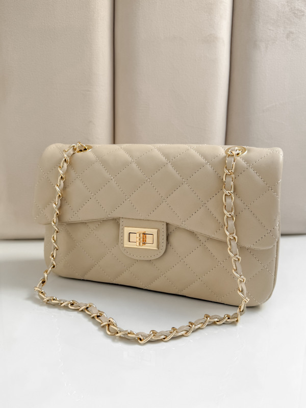 Torebka 100% skóra naturalna VANITY jasny beż 1