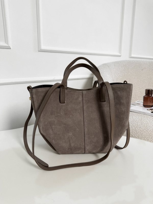 Torebka 100% skóra naturalna zamsz taupe SOLENE 2