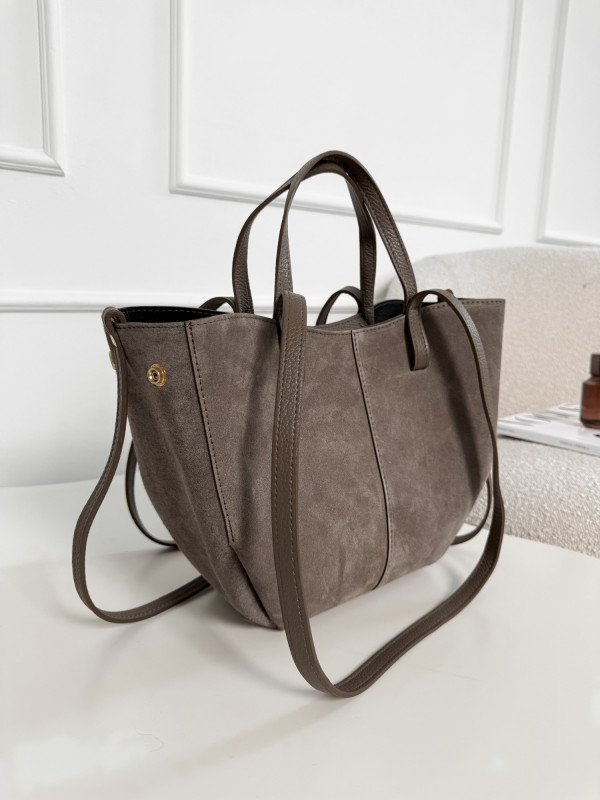 Torebka 100% skóra naturalna zamsz taupe SOLENE 3