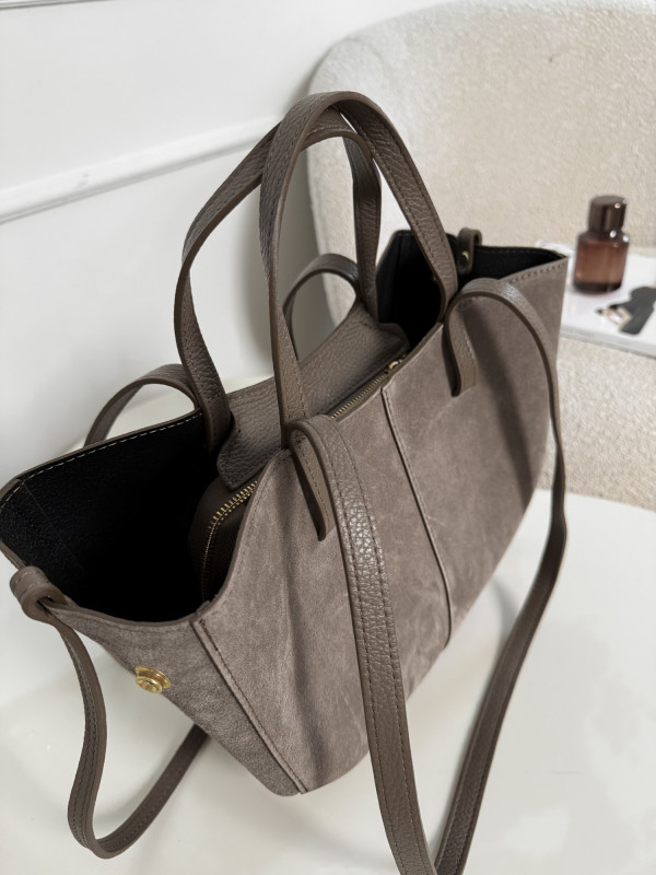 Torebka 100% skóra naturalna zamsz taupe SOLENE 7