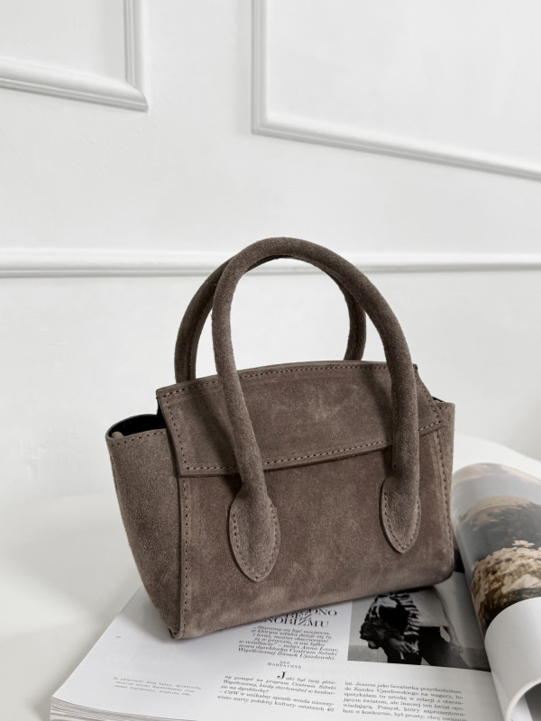 Torebka 100% skóra naturalna zamsz taupe ELINE mini 2