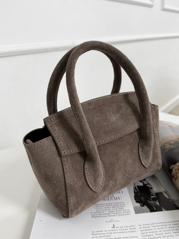 Torebka 100% skóra naturalna zamsz taupe ELINE mini 3
