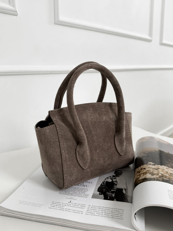 Torebka 100% skóra naturalna zamsz taupe ELINE mini 4