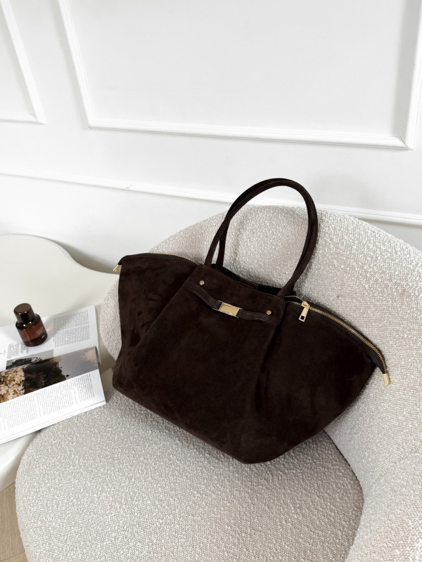 Torebka 100% skóra zamszowa LEONIE MAXI czekolada