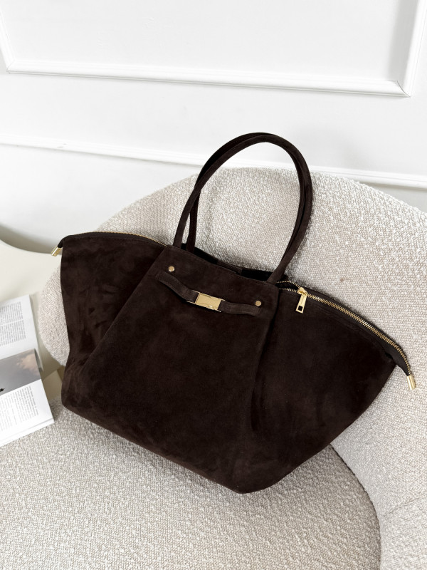 Torebka 100% skóra zamszowa LEONIE MAXI czekolada 7